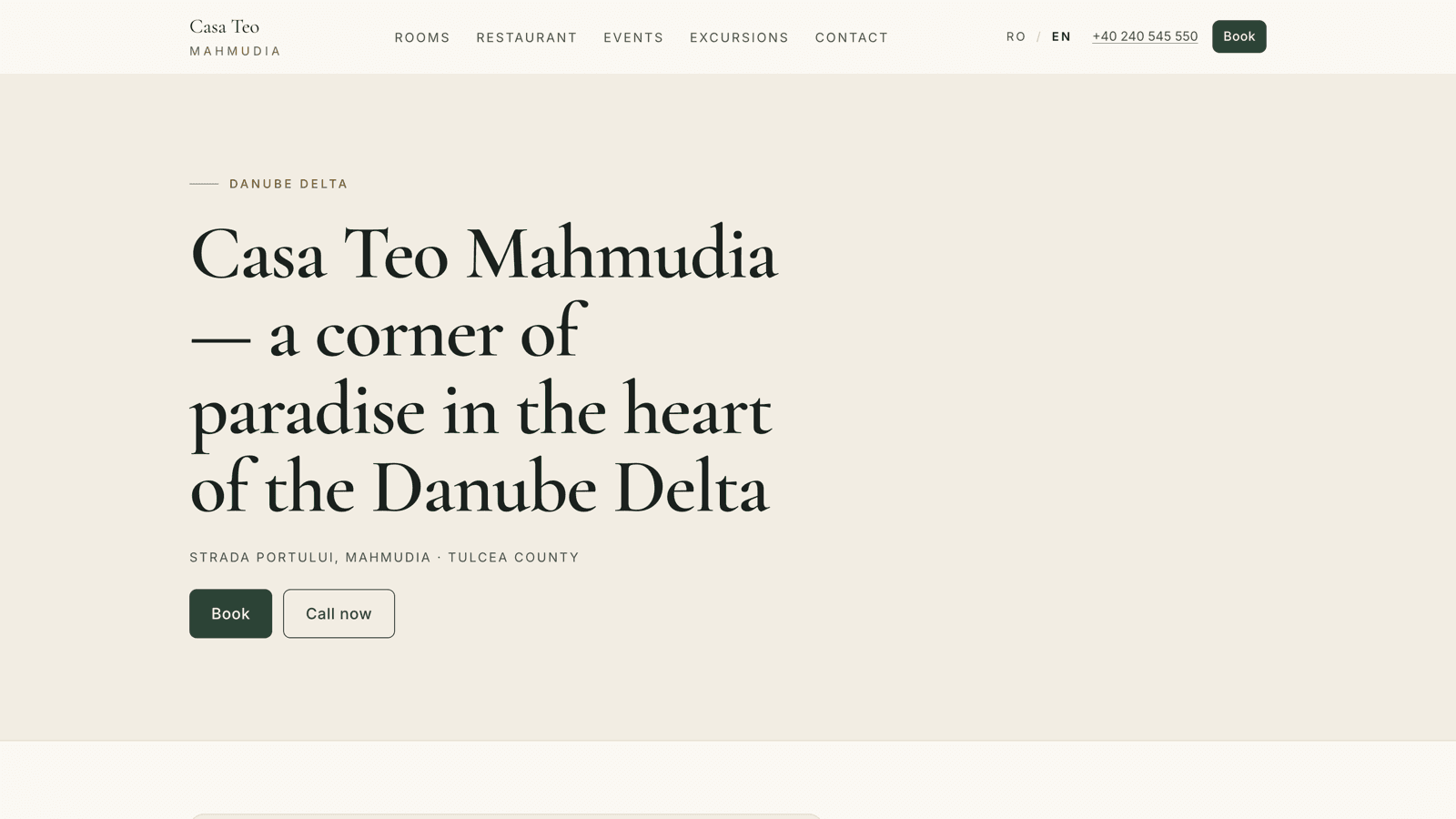 Casa Teo Mahmudia — Hospitality