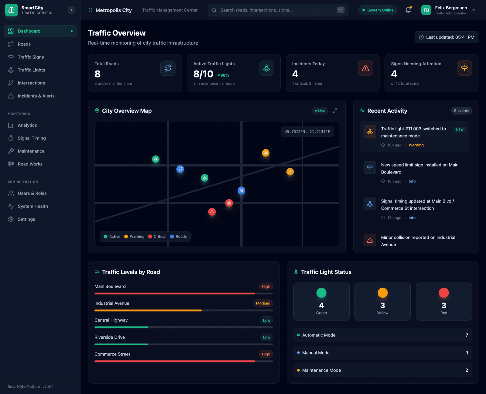 Smart City Traffic Management Platform